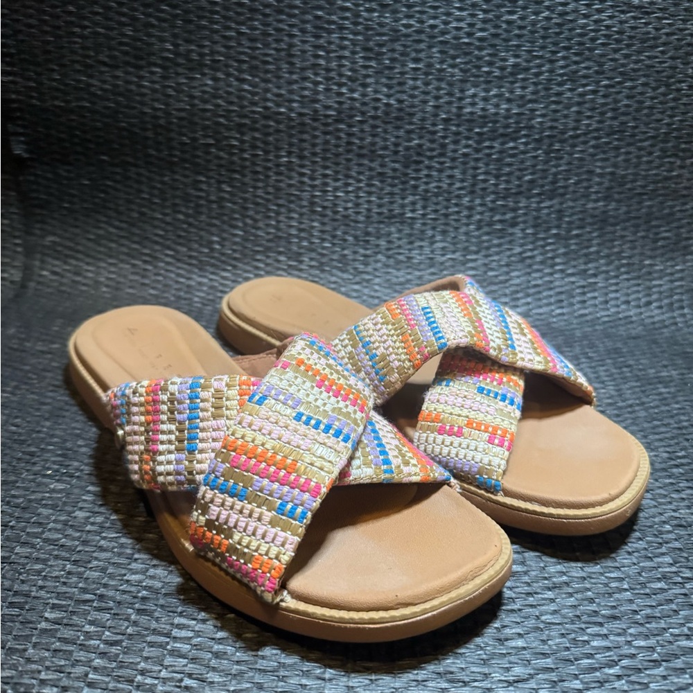 Reef Women's Multicolor Woven Crossband Sandals with Tan Footbed